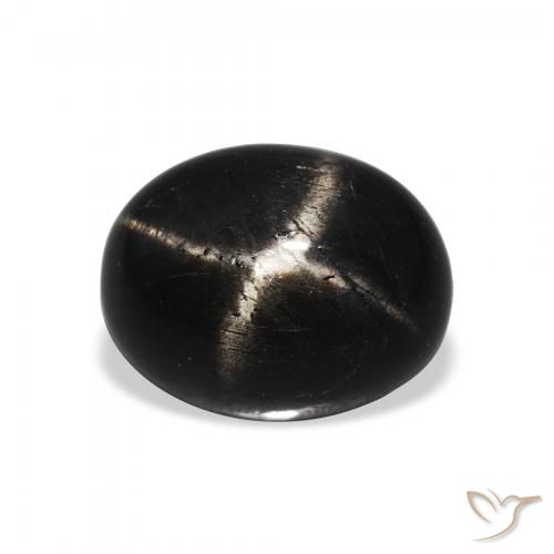 5.11ct 天然 黑色 星透辉石, 椭圆形, 不透明