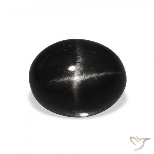 4.42ct 天然 黑色 星透辉石, 椭圆形, 不透明
