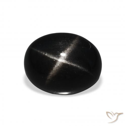 5.32ct 天然 黑色 星透辉石, 椭圆形, 不透明