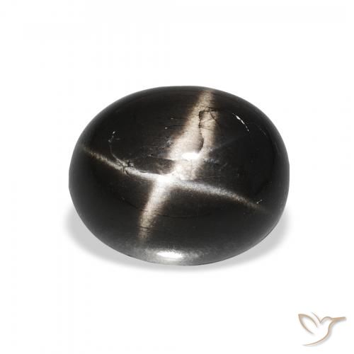 4.25ct 天然 黑色 星透辉石, 椭圆形, 不透明
