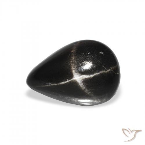2.24ct 天然 黑色 星透辉石, 梨形, 不透明