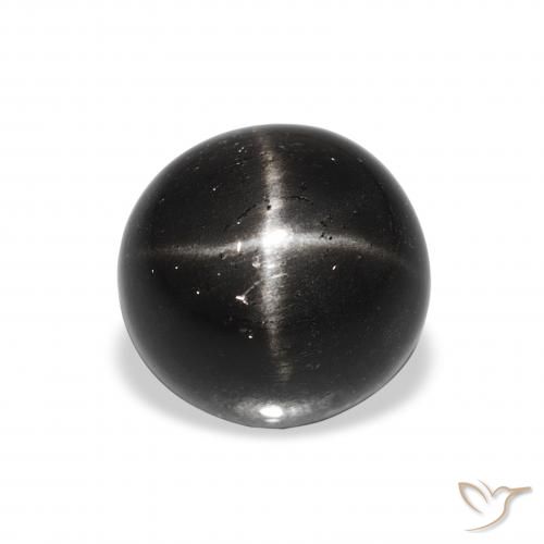 2.89ct 天然 黑色 星透辉石, 圆形的, 不透明