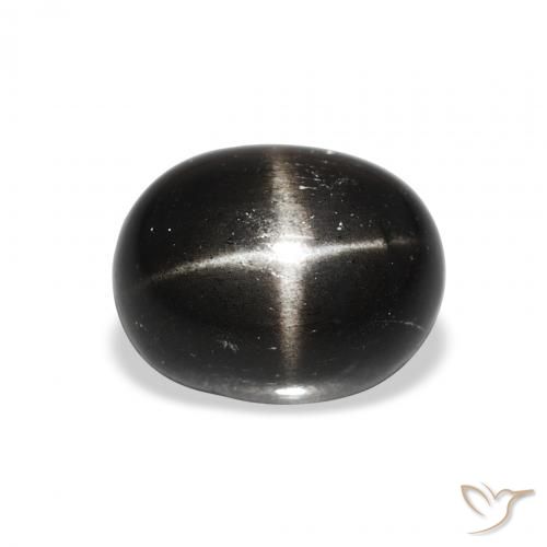 3.85ct 天然 黑色 星透辉石, 椭圆形, 不透明