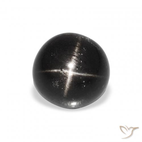 2.44ct 天然 黑色 星透辉石, 圆形的, 不透明