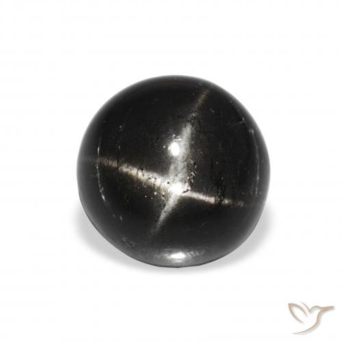 2.70ct 天然 黑色 星透辉石, 圆形的, 不透明