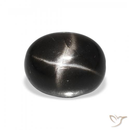 5.27ct 天然 黑色 星透辉石, 椭圆形, 不透明