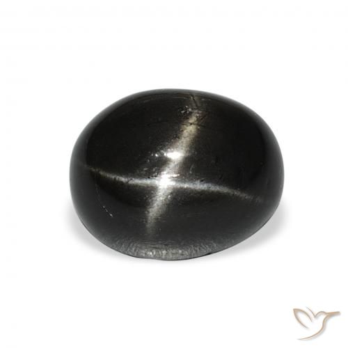 4.91ct 天然 黑色 星透辉石, 椭圆形, 不透明