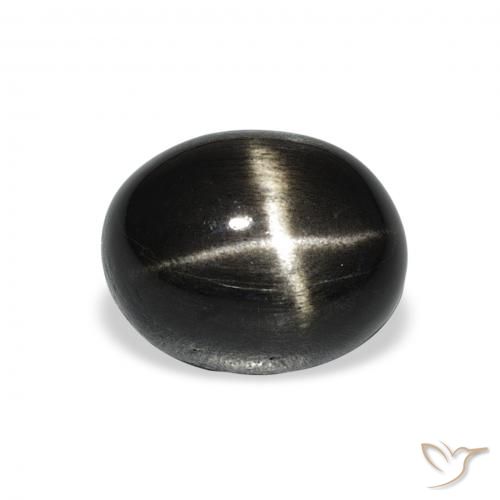 5.32ct 天然 黑色 星透辉石, 椭圆形, 不透明