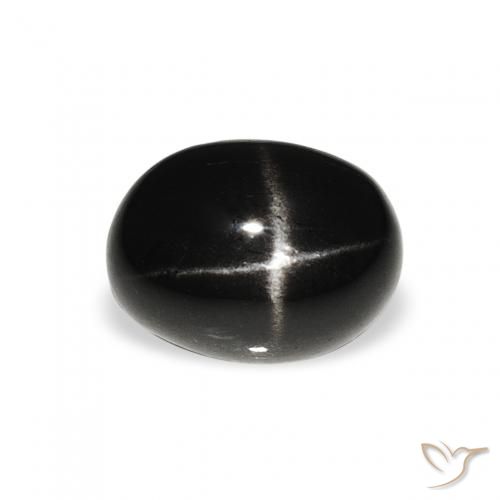 1.44ct 天然 黑色 星透辉石, 椭圆形, 不透明