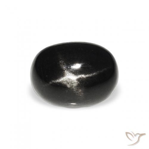 1.47ct 黑色 星透辉石, 椭圆形, 不透明