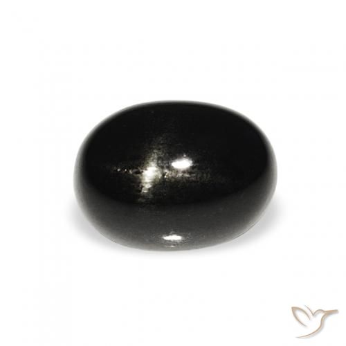 1.47ct 黑色 星透辉石 宝石, 椭圆形, 不透明