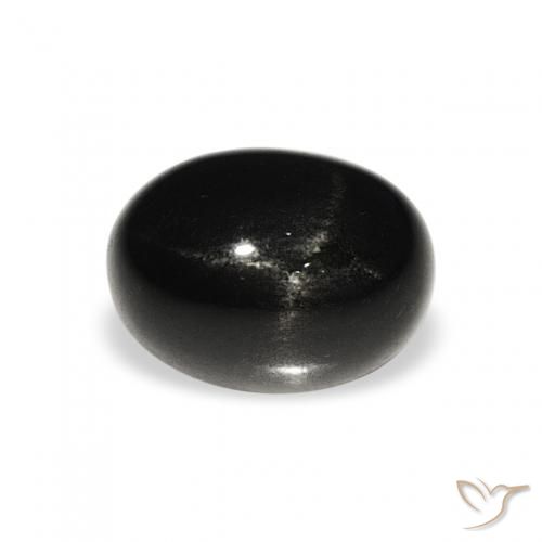 1.85ct 天然 黑色 星透辉石, 椭圆形, 不透明