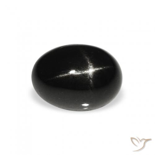 1.34ct 天然 黑色 星透辉石, 椭圆形, 不透明