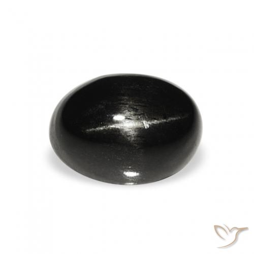 1.62ct 天然 黑色 星透辉石, 椭圆形, 不透明