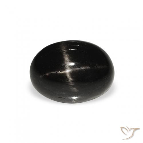 1.33ct 天然 黑色 星透辉石, 椭圆形, 不透明