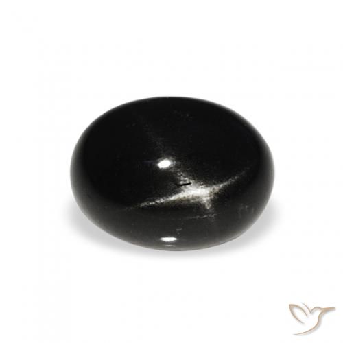 1.41ct 天然 黑色 星透辉石, 椭圆形, 不透明