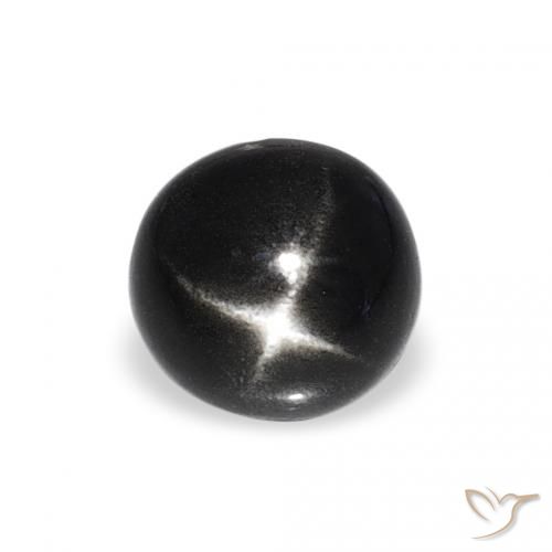 1.54ct 天然 黑色 星透辉石, 圆形的, 不透明