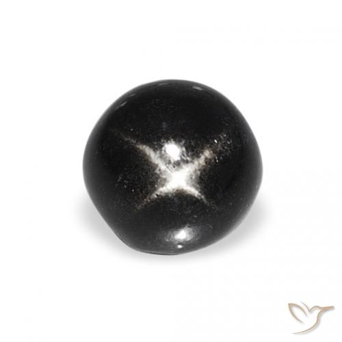 1.27ct 天然 黑色 星透辉石, 圆形的, 不透明