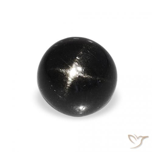 1.66ct 天然 黑色 星透辉石, 圆形的, 不透明