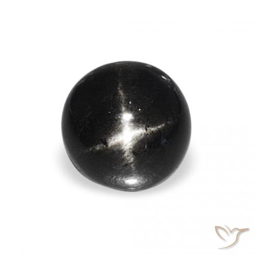 1.20ct 天然 黑色 星透辉石, 圆形的, 不透明