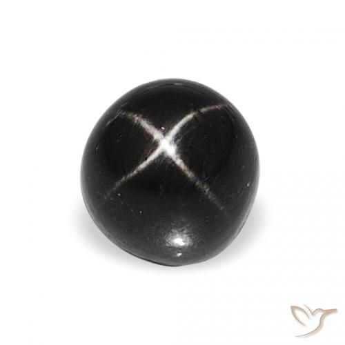 1.78ct 黑色 星透辉石, 圆形的, 不透明