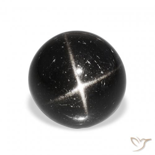 9.76ct 黑色 星透辉石, 圆形的, 不透明