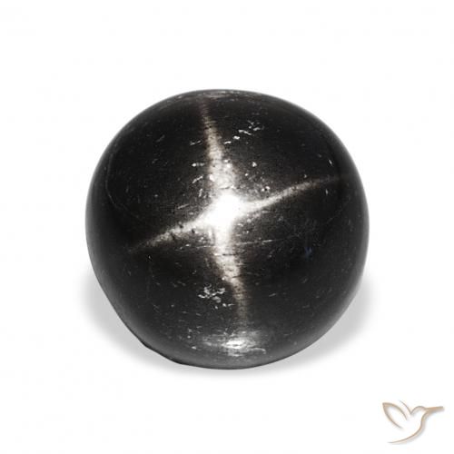 9.06ct 天然 黑色 星透辉石, 圆形的, 不透明