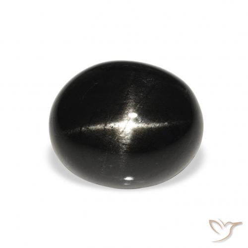 5.45ct 天然 黑色 星透辉石, 椭圆形, 不透明