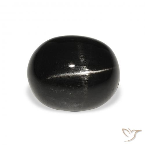 6.19ct 天然 黑色 星透辉石, 椭圆形, 不透明
