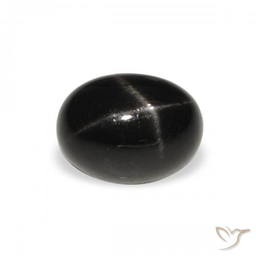 2.08ct 天然 黑色 星透辉石, 椭圆形, 不透明