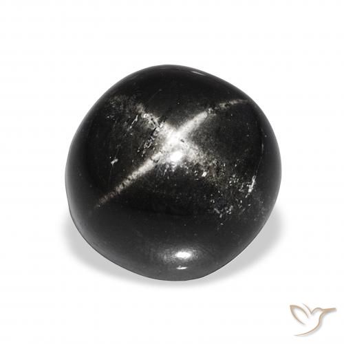 10.11ct 黑色 星透辉石, 圆形的, 不透明