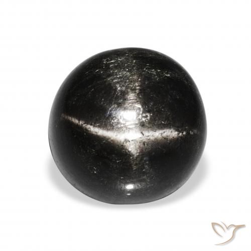 10.95ct 黑色 星透辉石, 圆形的, 不透明