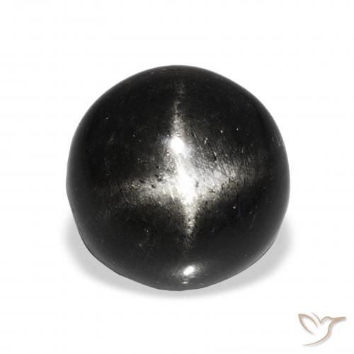 11.09ct 黑色 星透辉石, 圆形的, 不透明