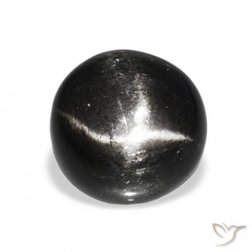 6.96ct 黑色 星透辉石, 圆形的, 不透明