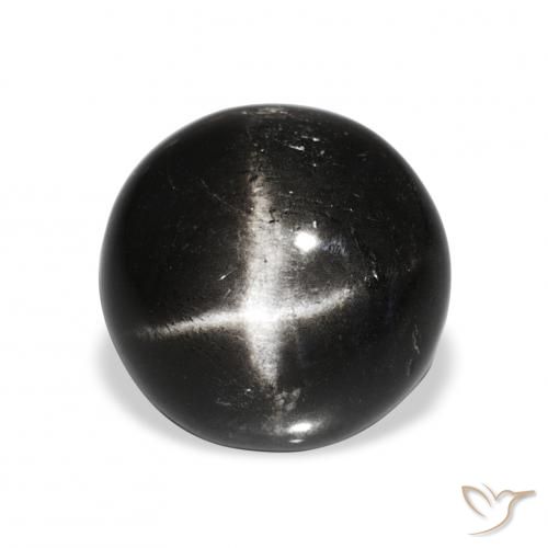 8.90ct 黑色 星透辉石, 圆形的, 不透明