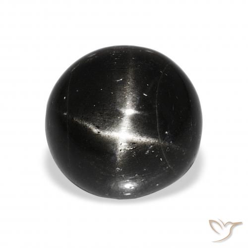 8.50ct 黑色 星透辉石, 圆形的, 不透明