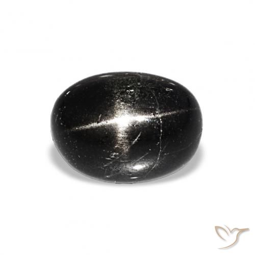 2.26ct 黑色 星透辉石, 椭圆形, 不透明