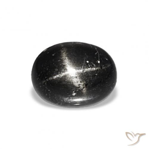 1.56ct 黑色 星透辉石, 椭圆形, 不透明