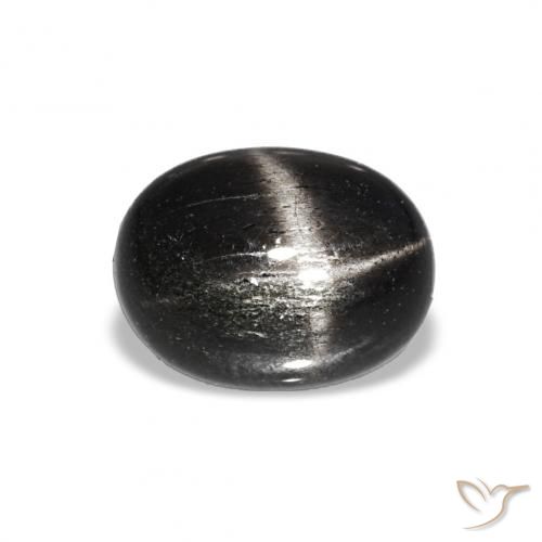 1.81ct 黑色 星透辉石, 椭圆形, 不透明