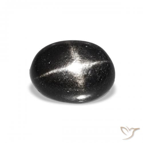 1.85ct 黑色 星透辉石, 椭圆形, 透明
