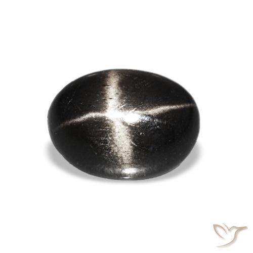 1.55ct 黑色 星透辉石, 椭圆形, 不透明