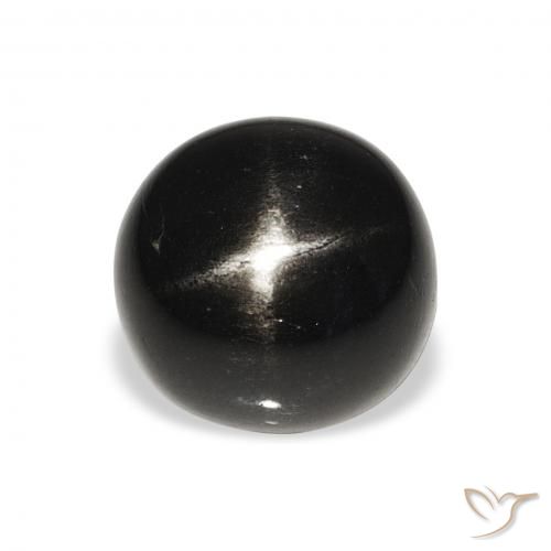 7.54ct 天然 黑色 星透辉石, 圆形的, 不透明