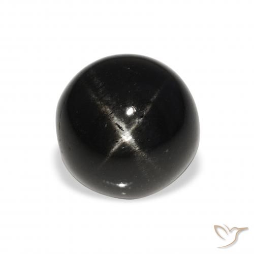 8.51ct 天然 黑色 星透辉石, 圆形的, 不透明
