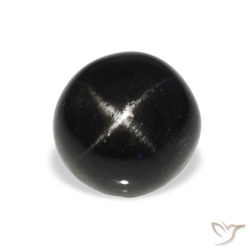 7.35ct 天然 黑色 星透辉石, 圆形的, 不透明