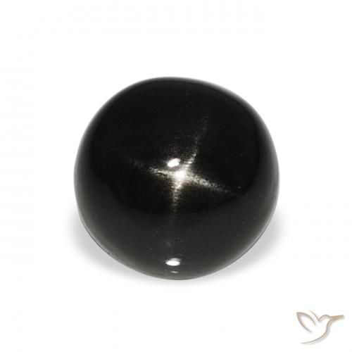 4.27ct 天然 黑色 星透辉石, 圆形的, 不透明