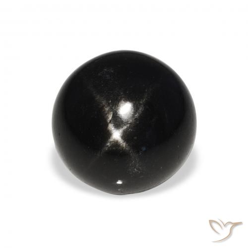 7.08ct 天然 黑色 星透辉石, 圆形的, 不透明