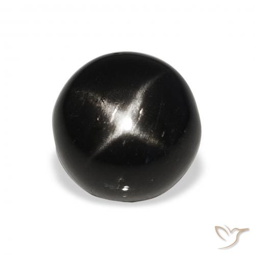8.09ct 天然 黑色 星透辉石, 圆形的, 不透明
