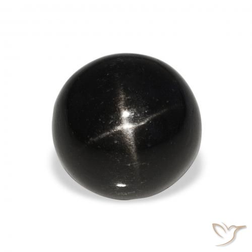 8.59ct 天然 黑色 星透辉石, 圆形的, 不透明