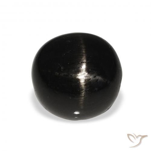 6.00ct 天然 黑色 星透辉石, 圆形的, 不透明