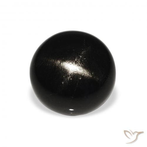 6.07ct 天然 黑色 星透辉石, 圆形的, 不透明